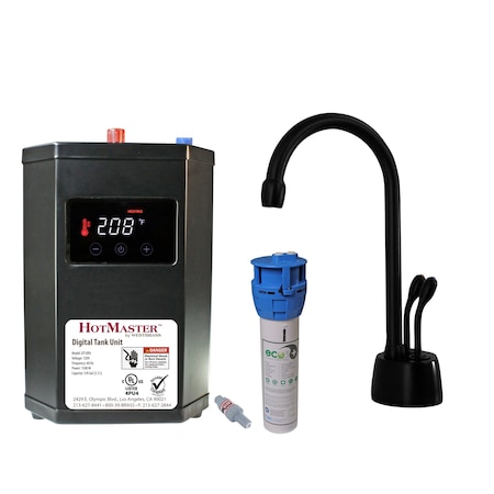 Westbrass Develosah 9" 2-Handle Instant Hot and Cold Water Dispenser with Heat Tank, Matte Black DT1F272-62